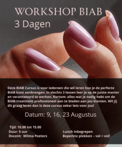 Biab Cursus 3 Dagen 9, 16, 23 Augustus